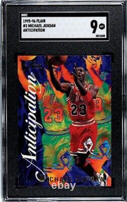 1995-96 Flair Basketball MICHAEL JORDAN #2 Anticipation Rare Insert SGC 9 MINT