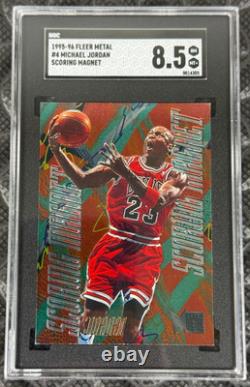 1995-96 Fleer Metal Michael Jordan Scoring Magnets #4 SGC 8.5 Chicago Bulls