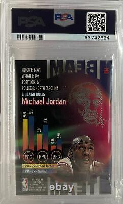 1995-96 Topps Stadium Club Michael Jordan Beam Team Insert Psa Mint 9 Low Pop