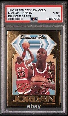 1995 Upper Deck Michael Jordan 23K Gold Diamond Stars Chicago Bulls PSA 9