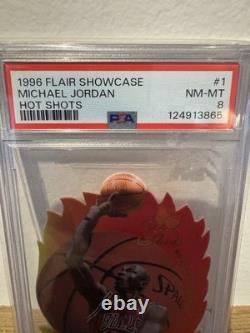1996-97 Flair Showcase Hot Shots Michael Jordan #1 PSA 8