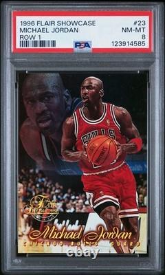 1996-97 Flair Showcase Michael Jordan #23 Row 1 PSA 8
