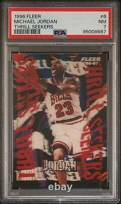 1996-97 Fleer Thrill Seekers #6 Michael Jordan Chicago Bulls HOF PSA 7 NM