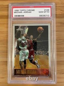 1996-97 Topps Chrome Michael Jordan Basketball Card #139 PSA 10 Gem Mint Low POP