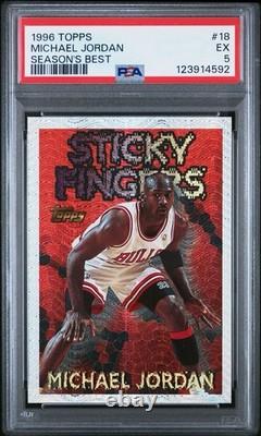 1996-97 Topps Season's Best Michael Jordan Sticky Fingers #18 PSA 5 EX Bulls MVP