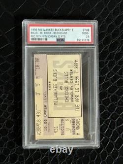 1996 Bucks Bulls Jordan Record Ticket 72-10 Team GREATEST EVER! PSA 2.5 POP 1