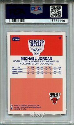 1996 Decade Michael Jordan 1986 Fleer Basketball Rookie Card Replicate PSA 9