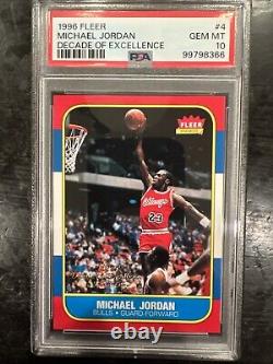 1996 Fleer Michael Jordan Decade of Excellence #4 PSA 10 GEM MINT Chicago Bulls