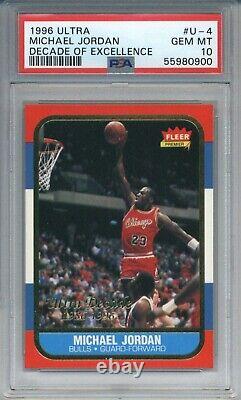 1996 Fleer Ultra Decade Of Excellence #4 Michael Jordan PSA 10 (1986 Fleer RC)