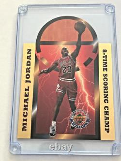 1996 MICHAEL JORDAN UPPER DECK ENCASED 8-TIME SCORING CHAMP JUMBO CARD #d /5000