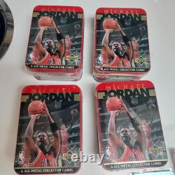 1996 Upper Deck Michael Jordan ALL METAL CARD SET (4) 6 CARDS. FACTORY SEALED