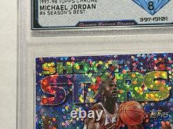 1997-1998 Topps Jordan Shooting Stars RARE GRADE 8 DSG #6 SEASONS BEST