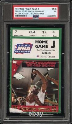 1997 NBA Finals Jordan Ticket 1st/Only BUZZER BEATER In Finals! 1 of Record 9