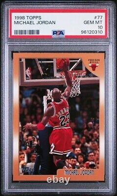 1998-99 Topps #77 Michael Jordan (HOF) PSA 10 GEM MT New Case, Pop (Only) 99