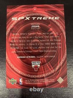 1999-00 SPx SPXtreme Michael Jordan Basketball Card #X1 HOF Insert Bulls