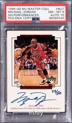 1999 Michael Jordan UD Master Collection Auto 45/50 #MJ7 Psa Jersey Number 1/1