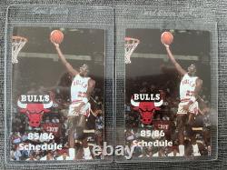 2 1985-86 Chicago Bulls Pocket Schedules With Michael Jordan