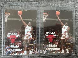 2 1985-86 Chicago Bulls Pocket Schedules With Michael Jordan