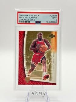 2001 UD MJ'S Back Michael Jordan 23 Karat Gold 6/23 PSA 9 POP 2 None Higher