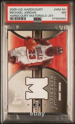 2005 Ud Hardcourt Michael Jordan Game Used Jersey Card #hm-mj Graded Psa Nm 7