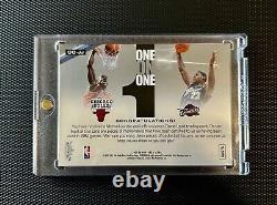 2007-08 Fleer Ultra One on One Michael Jordan LeBron James Dual Jersey /99