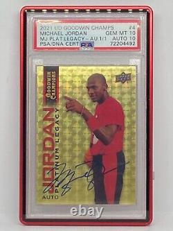 2021 Upper Deck Michael Jordan Autograph Platinum 1/1 Superfractor Psa 10/dna 10