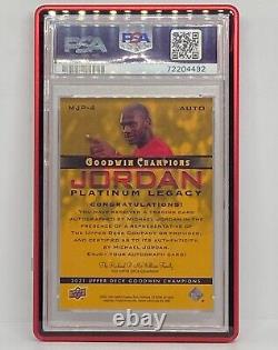 2021 Upper Deck Michael Jordan Autograph Platinum 1/1 Superfractor Psa 10/dna 10