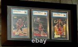 3 GEM? MINT 10 MICHAEL JORDAN CARDS? Comes With Beautiful Display Case