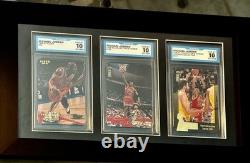 3 GEM? MINT 10 MICHAEL JORDAN CARDS? Comes With Beautiful Display Case