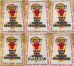 3'x5' Chicago Bulls banner set All 6 Champions plus Jordan/Pippen/Jackson