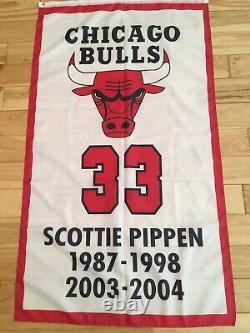 3'x5' Chicago Bulls banner set All 6 Champions plus Jordan/Pippen/Jackson