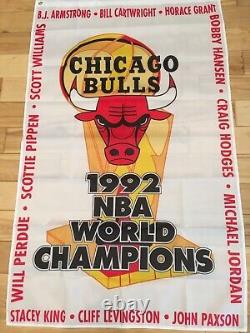 3'x5' Chicago Bulls banner set All 6 Champions plus Jordan/Pippen/Jackson