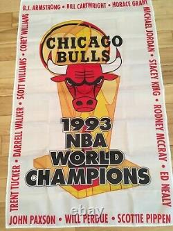 3'x5' Chicago Bulls banner set All 6 Champions plus Jordan/Pippen/Jackson