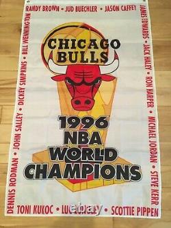 3'x5' Chicago Bulls banner set All 6 Champions plus Jordan/Pippen/Jackson