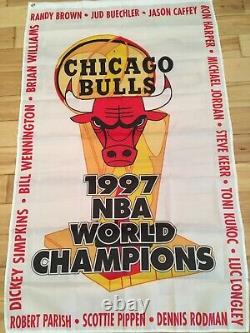 3'x5' Chicago Bulls banner set All 6 Champions plus Jordan/Pippen/Jackson