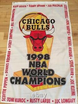 3'x5' Chicago Bulls banner set All 6 Champions plus Jordan/Pippen/Jackson