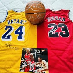 (4) Michael Jordan Kobe Bryant Signed Jersey Autographed Basketball BECKETT COA