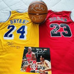 (4) Michael Jordan Kobe Bryant Signed Jersey Autographed Basketball BECKETT COA