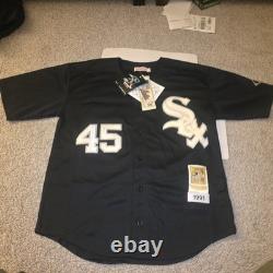 #45 Michael Jordan 1991 Cooperstown Mitchell & Ness Vintage White Sox Jersey XL