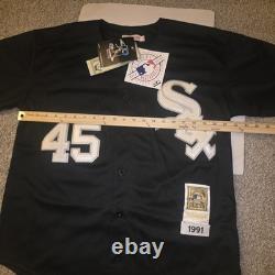 #45 Michael Jordan 1991 Cooperstown Mitchell & Ness Vintage White Sox Jersey XL