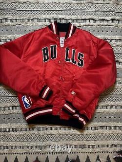 90s Chicago Bulls Jacket Fire Red XL Starter Satin Starter Jacket Vintage