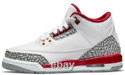 Air Jordan 3 Cardinal Red White Cement Retro GS Size 7 Y CT8532-126