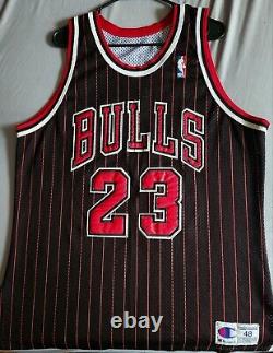 Authentic Champion Michael Jordan, 1995-96 Chicago Bulls Pinstripe Jersey Sz 48