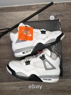 Authentic Nike Air Jordan 4 Retro White Cement Og 2025 WORN size 8.5 MENS