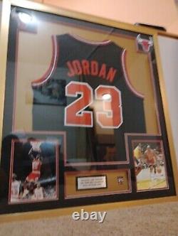 Autographed Signed LeBron Kobe Michael Jordan + MJ Shoe Jersey Ball Combo Framed