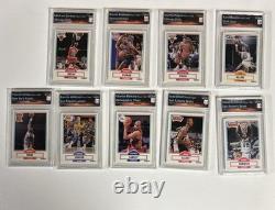 BEAUTIFUL! 1990 Fleer Basketball 197/198 (no #8) 9 Graded? MJ Included