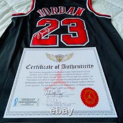 CERTIFIED Michael Jordan Signed Bulls BLACK Jersey #23 Autograph COA Hologram