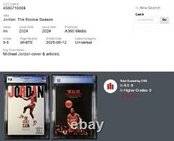 CGC 9.8 Top Pop! Michael Jordan Chicago Bulls THE ROOKIE SEASON Magazine