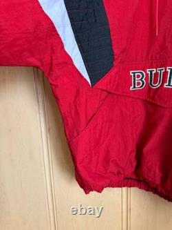 CHICAGO BULLS 90s 1\4 ZIP PUFFER HOODED JACKET VINTAGE STARTER ERA JORDAN SZ XL