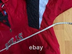 CHICAGO BULLS 90s 1\4 ZIP PUFFER HOODED JACKET VINTAGE STARTER ERA JORDAN SZ XL
